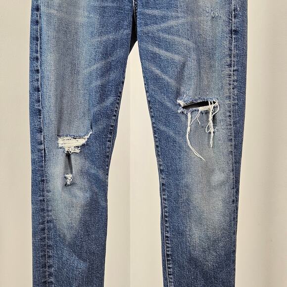 AGOLDE Distressed Skinny Blue Denim Ankle Raw Edge Jeans | Women's 28 - Picture 15 of 16